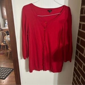 Talbots Red Button-Down Women's Size 1xp cardigan sweater
